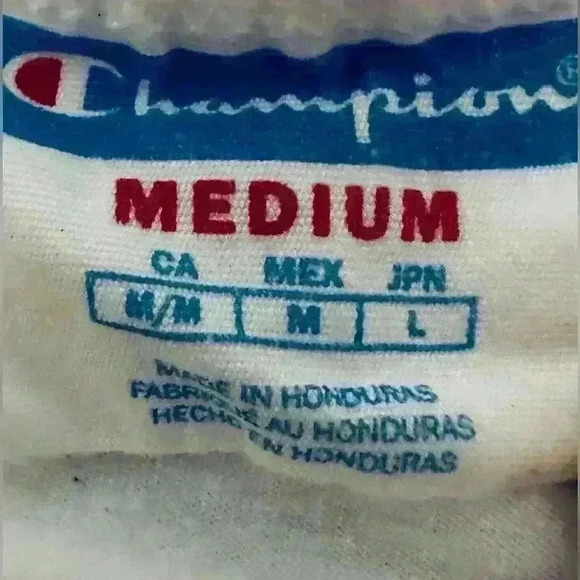 Champion Classic T-Shirt, Women’s Size Medium, White with Navy Blue Script Logo - Picture 4 of 12